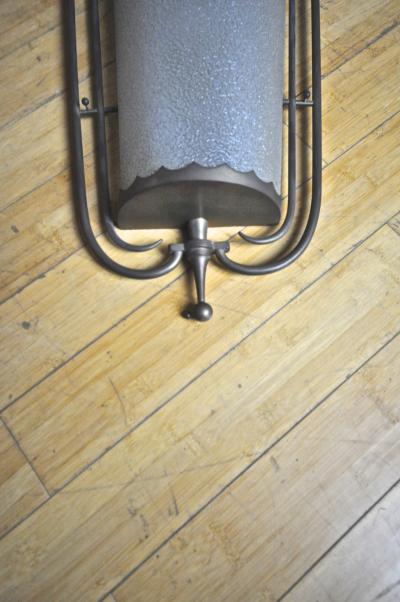 Raymond Subes Raymond Subes Pair of French Art Deco Wall Sconces in Bronze and Frosted Glass