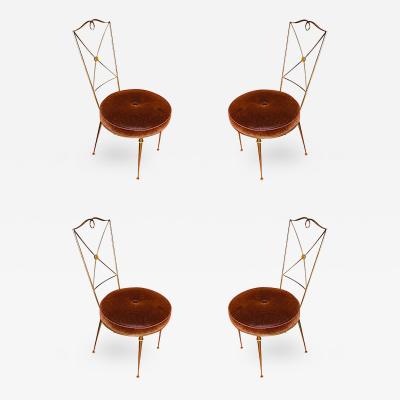 Raymond Subes Raymond Subes Set of 4 Wrought Iron Dining Chairs