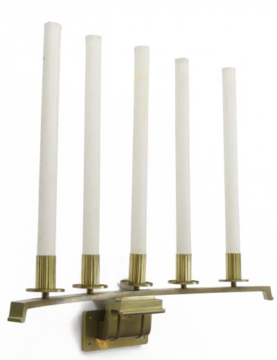 Raymond Subes Raymond Subes attributed spectacular big pair of gold bronze sconces