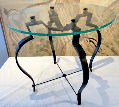 Raymond Subes Raymond Subes attributed wrought iron coffee table