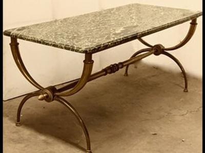 Raymond Subes Raymond Subes coffee table in bronze with marble top