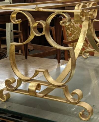 Raymond Subes Raymond Subes gilt forged iron coffee table