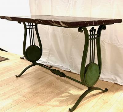 Raymond Subes Raymond Subes green antique patinated coffee table