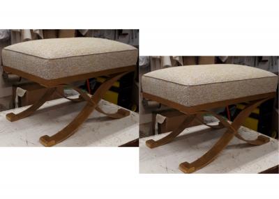 Raymond Subes Raymond Subes pair of gold leaf wrought iron stools