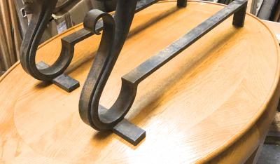 Raymond Subes Raymond Subes pair of refined longest wrought iron andirons