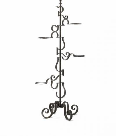 Raymond Subes Raymond Subes spectacular wrought iron planter standing lamp