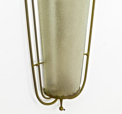 Raymond Subes Raymond Subes style pair of spectacular big sconces in frosted glass and bronze