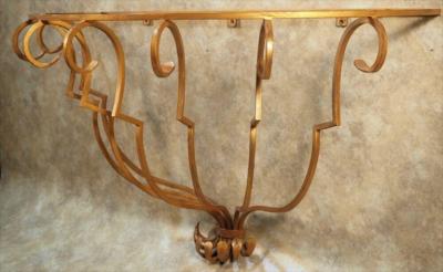 Raymond Subes Style of Raymond Subes Gilt Iron Console