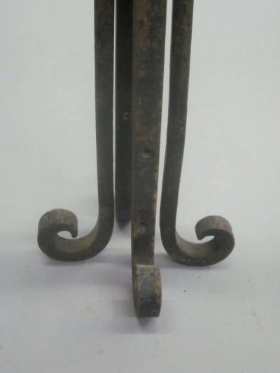 Raymond Subes Three French Mid Century Wrought Iron Floor Lamps Attributed to Raymond Subes