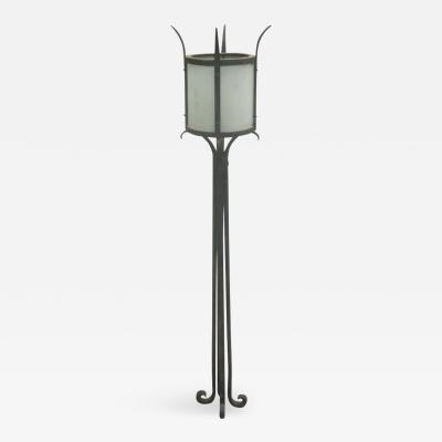 Raymond Subes Three French Mid Century Wrought Iron Floor Lamps Attributed to Raymond Subes
