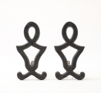 Raymond Subes attrib Andirons of Neoclassical Design France c 1930 s