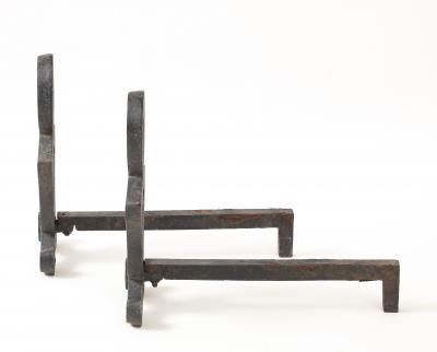 Raymond Subes attrib Andirons of Neoclassical Design France c 1930 s