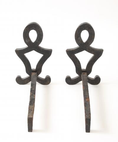 Raymond Subes attrib Andirons of Neoclassical Design France c 1930 s