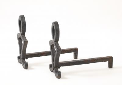 Raymond Subes attrib Andirons of Neoclassical Design France c 1930 s