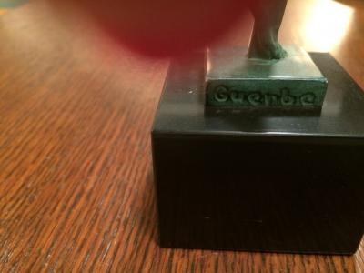 Raymonde Guerbe Art Deco Nude Sculpture with Tambourine by Guerbe