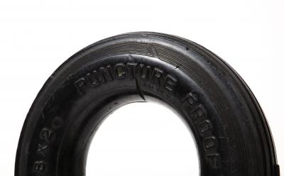 Reclaimed Rubber Tire and Steel Sculpture on Stand United States c 1950