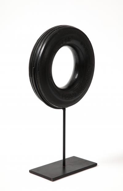 Reclaimed Rubber Tire and Steel Sculpture on Stand United States c 1950