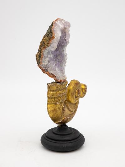 Reclaimed gilt fragment with pale amethyst