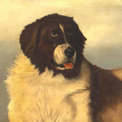 Reclining Dog Oil Painting