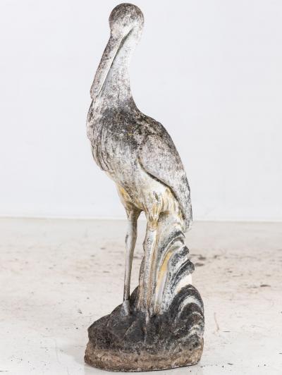 Reconstituted Heron or Crane Sculpture French 1950s 60s