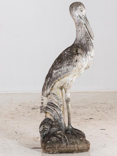 Reconstituted Heron or Crane Sculpture French 1950s 60s