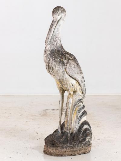 Reconstituted Heron or Crane Sculpture French 1950s 60s