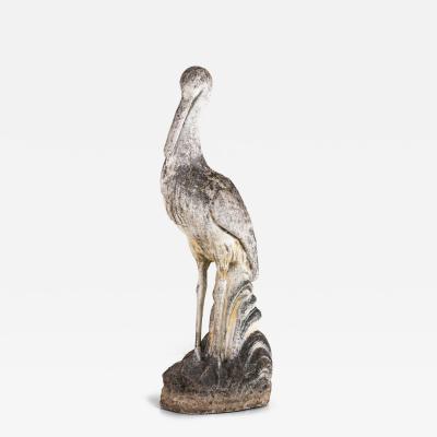 Reconstituted Heron or Crane Sculpture French 1950s 60s