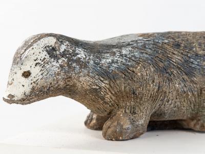 Reconstituted Stone Badger Garden Ornament England 1960s
