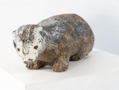 Reconstituted Stone Badger Garden Ornament England 1960s