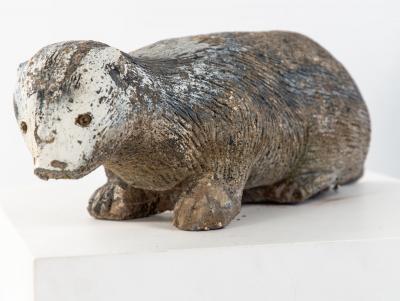 Reconstituted Stone Badger Garden Ornament England 1960s