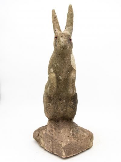 Reconstituted Stone Bunny Rabbit or Hare Garden Ornament France 20th C