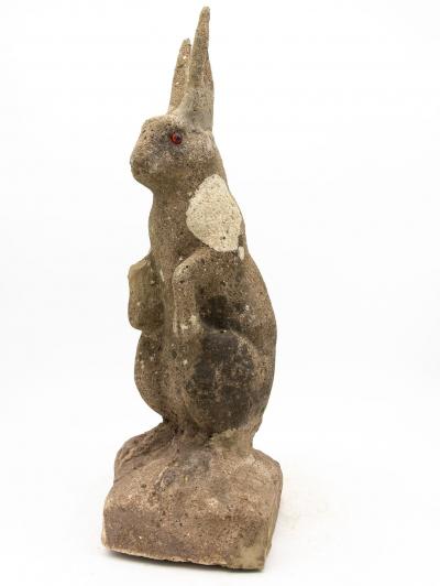 Reconstituted Stone Bunny Rabbit or Hare Garden Ornament France 20th C