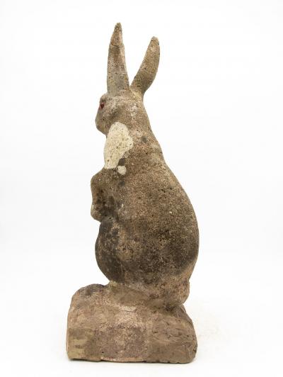 Reconstituted Stone Bunny Rabbit or Hare Garden Ornament France 20th C