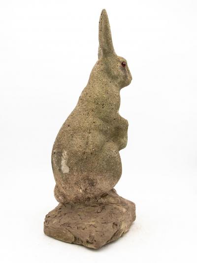 Reconstituted Stone Bunny Rabbit or Hare Garden Ornament France 20th C