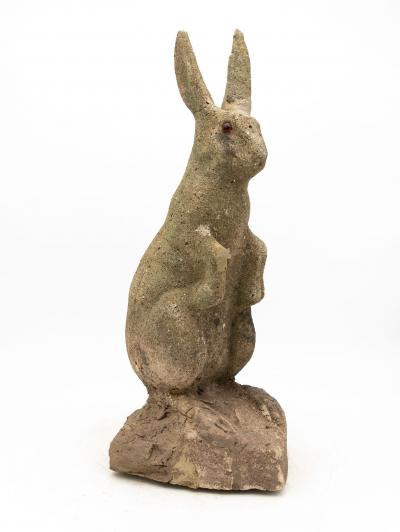 Reconstituted Stone Bunny Rabbit or Hare Garden Ornament France 20th C