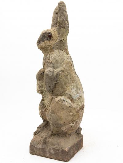 Reconstituted Stone Bunny Rabbit or Hare Garden Ornament France 20th C