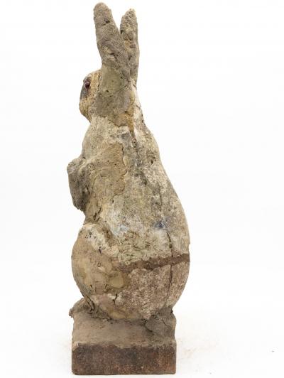 Reconstituted Stone Bunny Rabbit or Hare Garden Ornament France 20th C