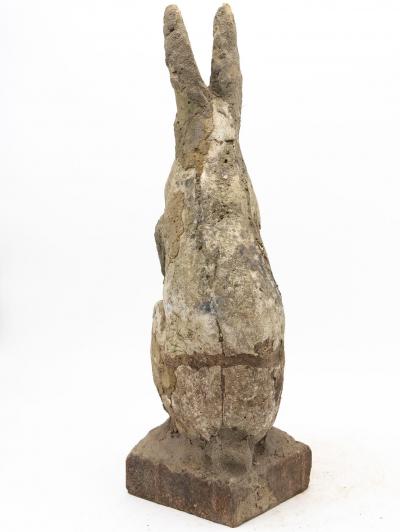Reconstituted Stone Bunny Rabbit or Hare Garden Ornament France 20th C