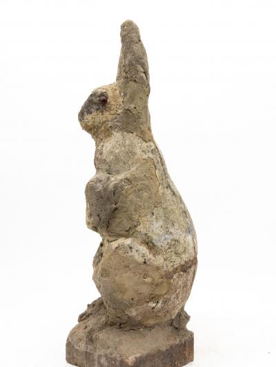 Reconstituted Stone Bunny Rabbit or Hare Garden Ornament France 20th C