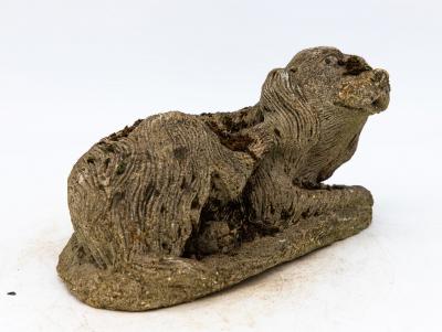 Reconstituted Stone Dog Spaniel Garden Ornament England 20th Century