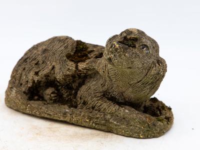 Reconstituted Stone Dog Spaniel Garden Ornament England 20th Century