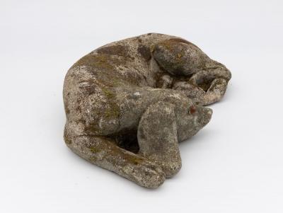 Reconstituted Stone Dog Spaniel Garden Ornament England 20th Century