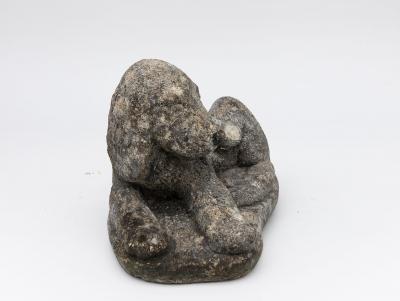 Reconstituted Stone Dog Spaniel Garden Ornament England 20th Century