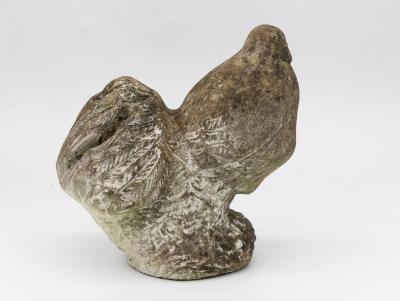 Reconstituted Stone Dove Garden Ornament English Mid 20th C 