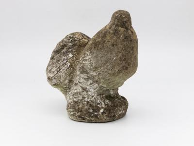 Reconstituted Stone Dove Garden Ornament English Mid 20th C 