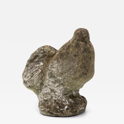Reconstituted Stone Dove Garden Ornament English Mid 20th C 