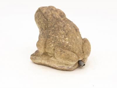 Reconstituted Stone Frog Fountain Garden Ornament 20th Century