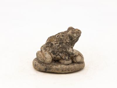 Reconstituted Stone Frog Garden Ornament 20th Century