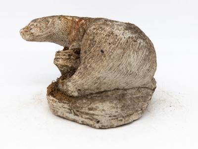 Reconstituted Stone Otter Garden Ornament French Mid 20th C 