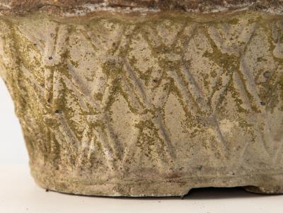 Reconstituted Stone Oval Basketweave Planter France Mid 20th C 